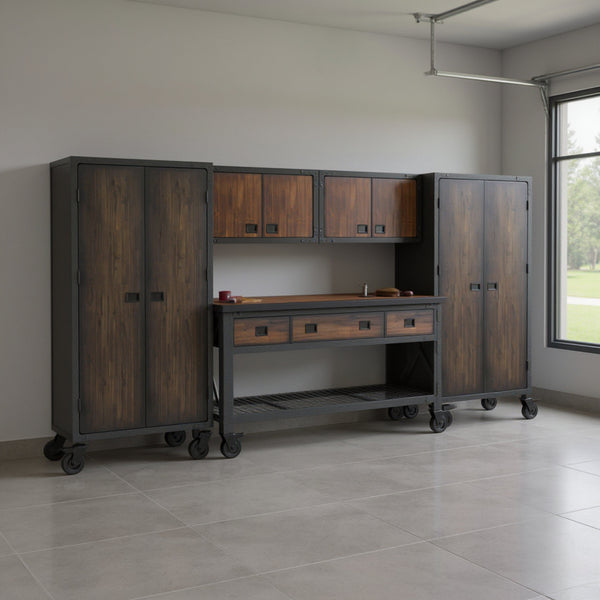Duramax garage storage Duramax 5-Piece Garage Storage Combo Set with Workbench, Wall Cabinets and Free Standing Cabinets
