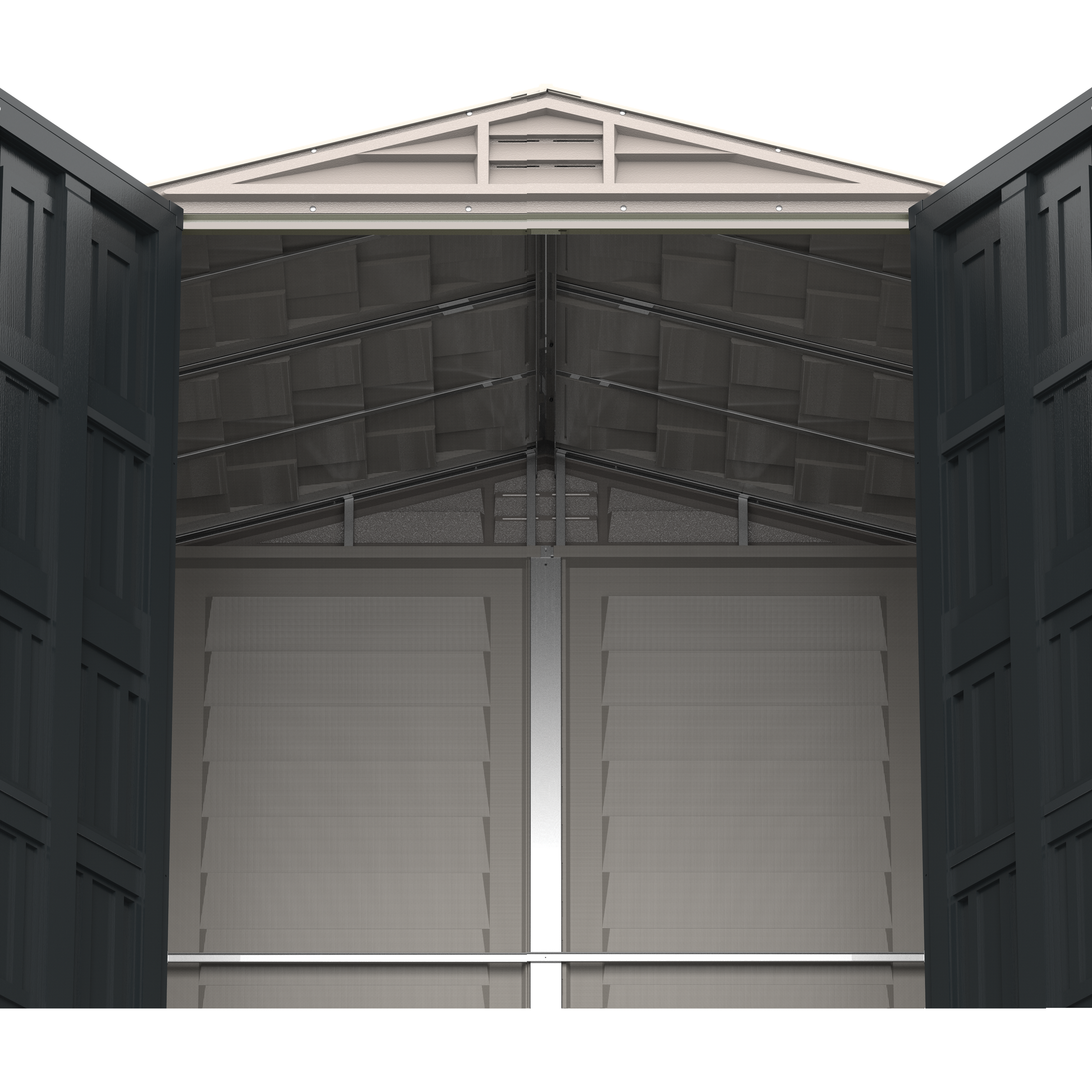 Duramax Vinyl Sheds Duramax YardMate Plus 5 ft. 6 in. x 5ft. 6 in. Gray Vinyl Storage Shed with Molded Floor (East Coast Purchase Only)