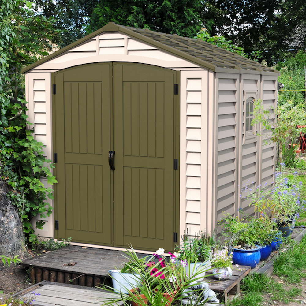 DuraMax 8ft x 8ft DuraPlus Vinyl Shed Kit with Foundation and window