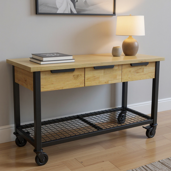 Rove 62" Industrial Metal & Wood Workbench