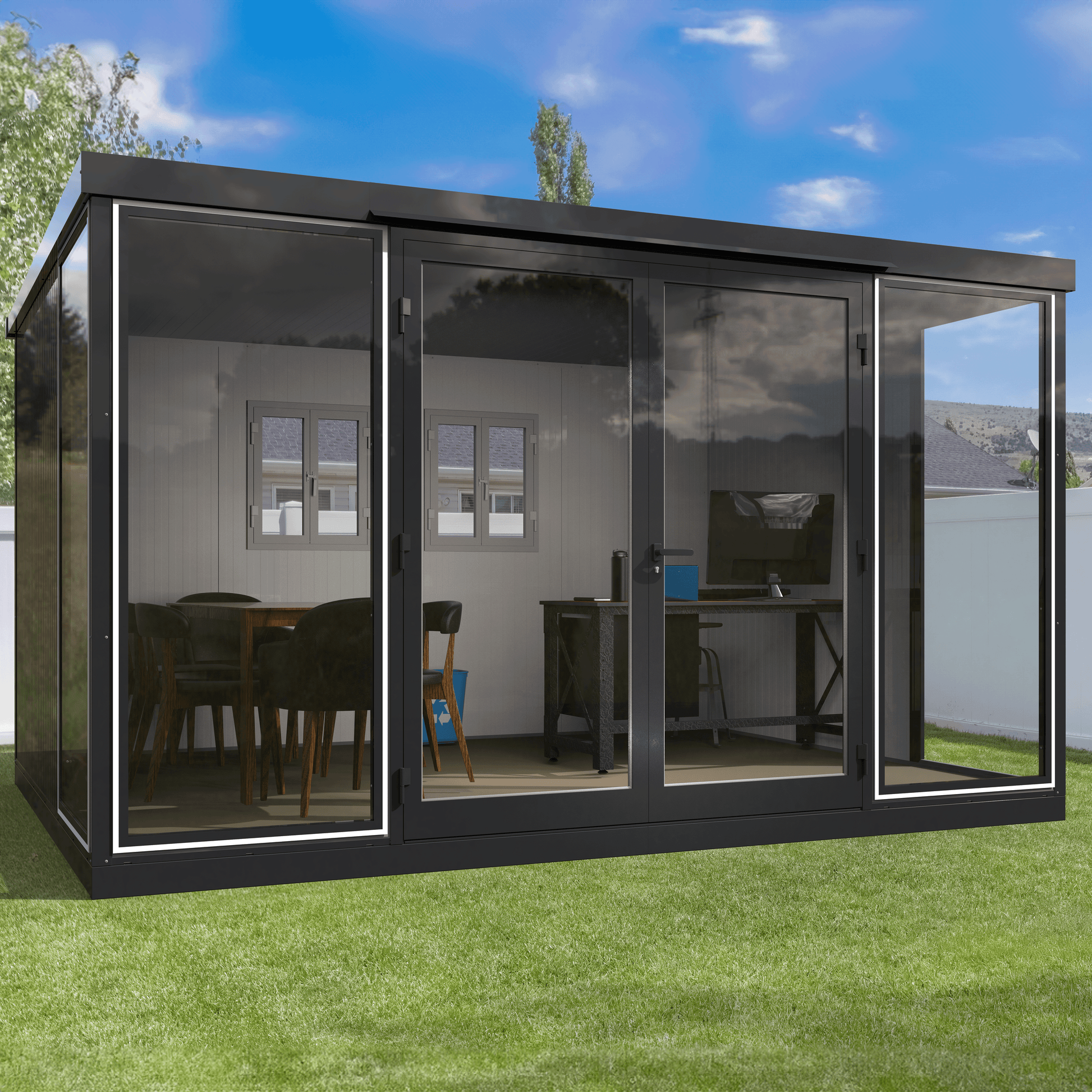 Duramax Duramax 13x10 Garden Glass Room, Outdoor Office, Shelter, Playroom and Insulated Building with Double Doors