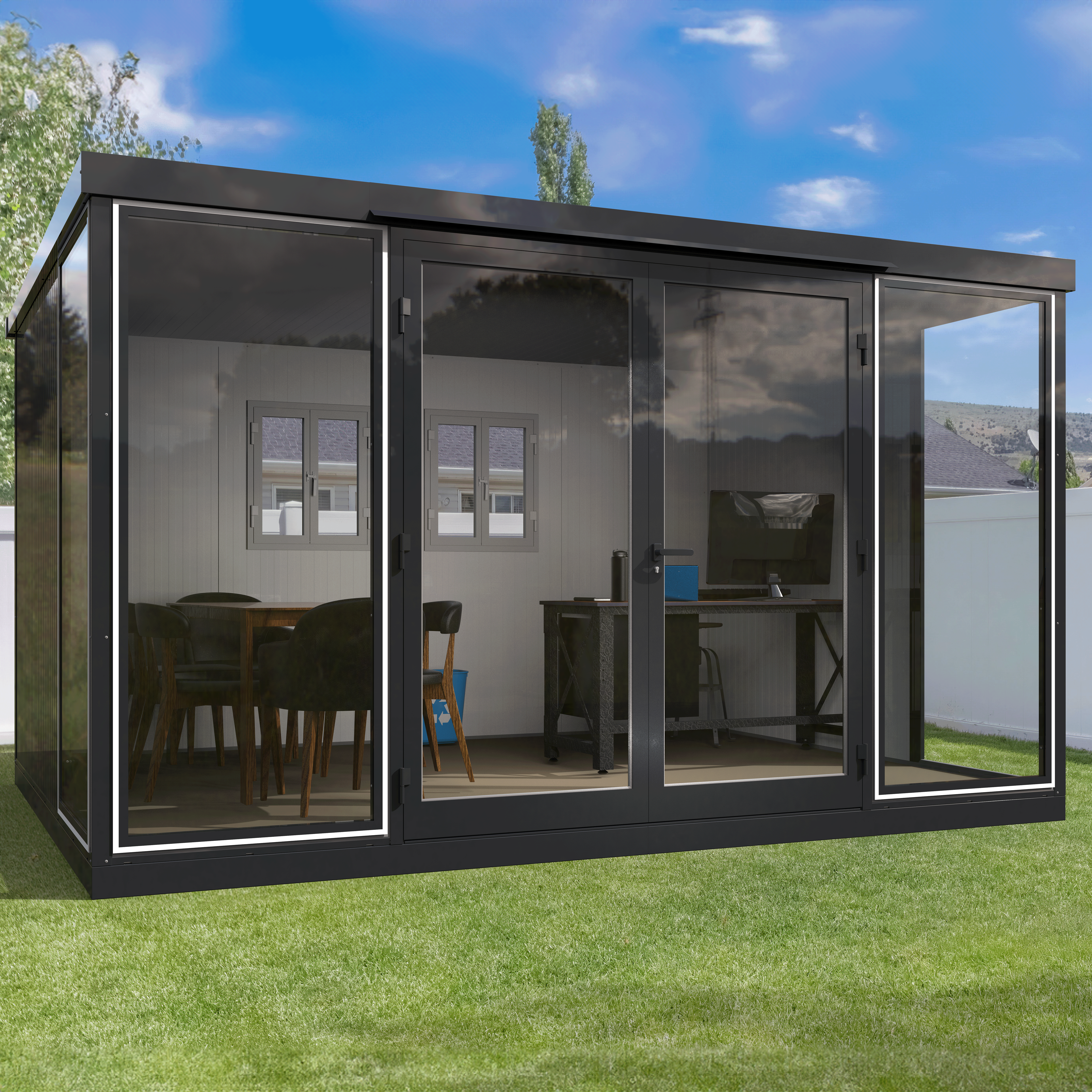 Duramax Duramax 13x10 Garden Glass Room, Outdoor Office, Shelter, Playroom and Insulated Building with Double Doors