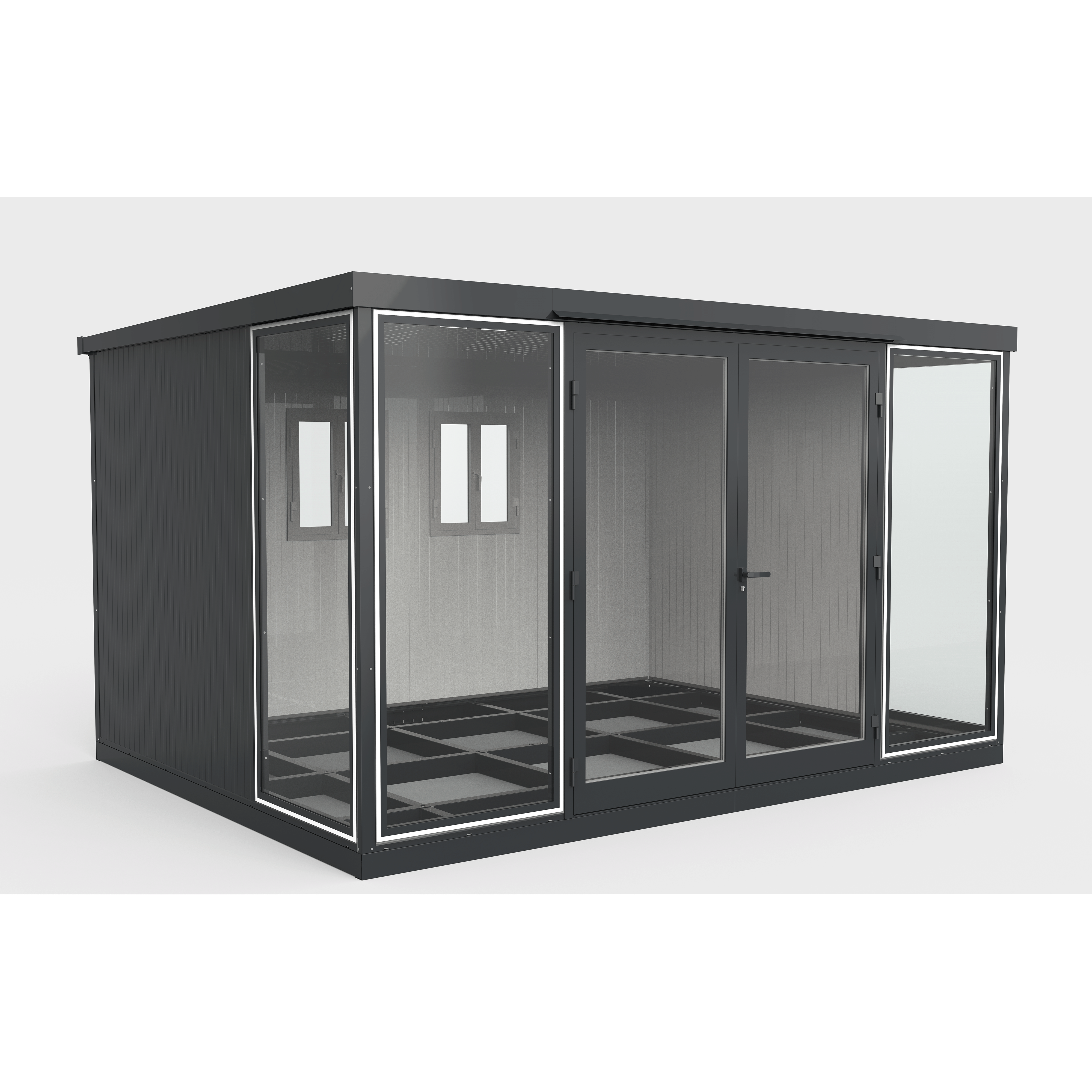 Duramax Duramax 13x10 Garden Glass Room, Outdoor Office, Shelter, Playroom and Insulated Building with Double Doors