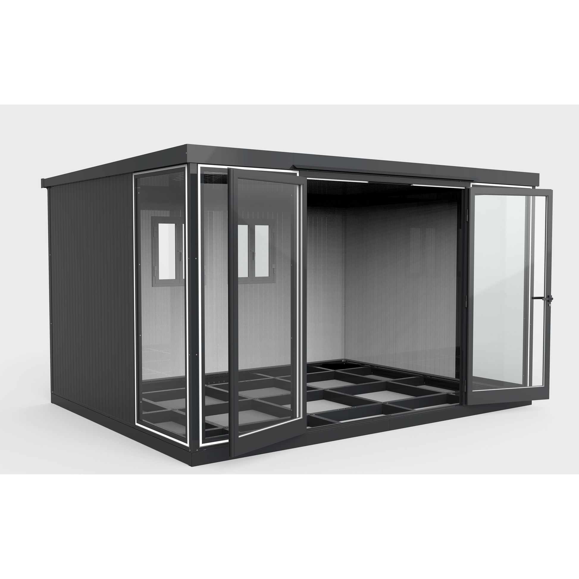 Duramax Duramax 13x10 Garden Glass Room, Outdoor Office, Shelter, Playroom and Insulated Building with Double Doors