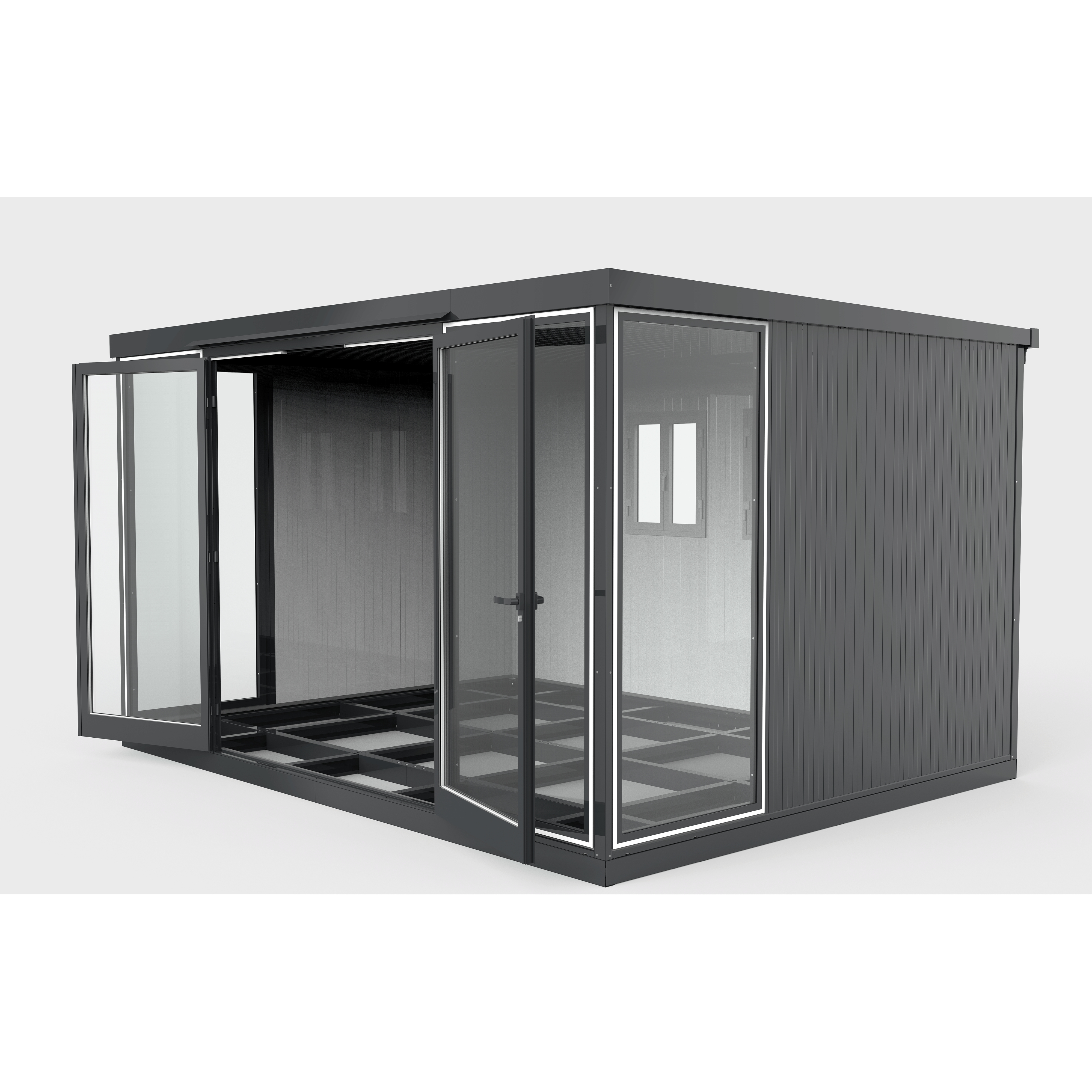 Duramax Duramax 13x10 Garden Glass Room, Outdoor Office, Shelter, Playroom and Insulated Building with Double Doors