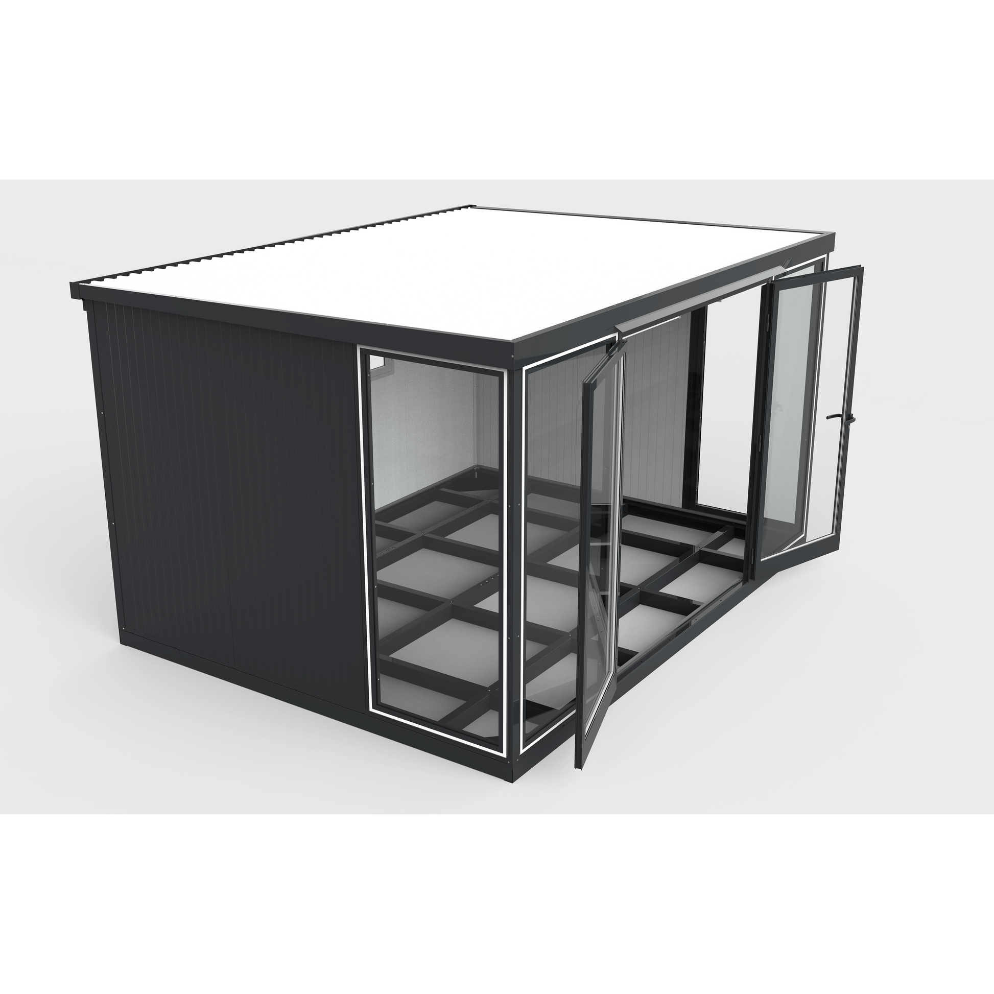 Duramax Duramax 13x10 Garden Glass Room, Outdoor Office, Shelter, Playroom and Insulated Building with Double Doors