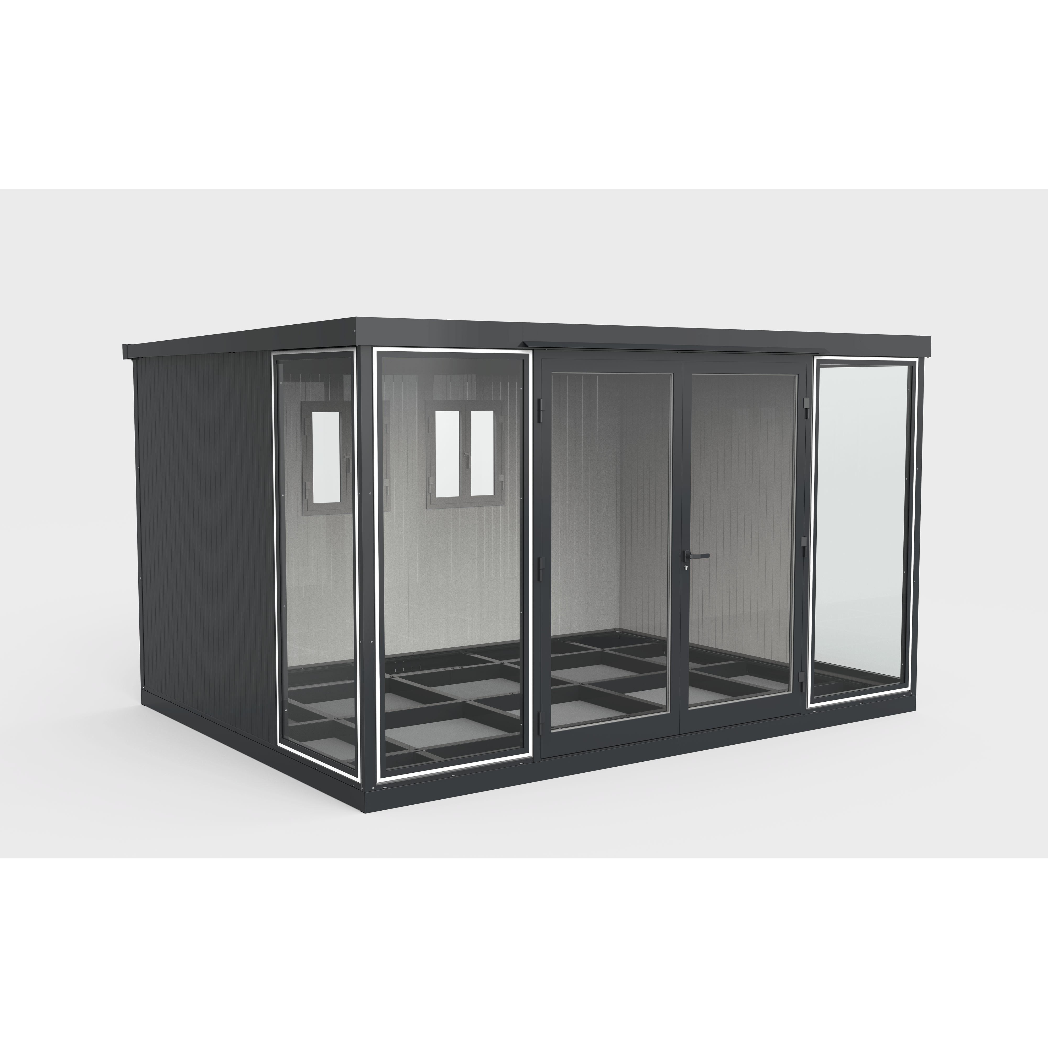 Duramax Duramax 13x10 Garden Glass Room, Outdoor Office, Shelter, Playroom and Insulated Building with Double Doors
