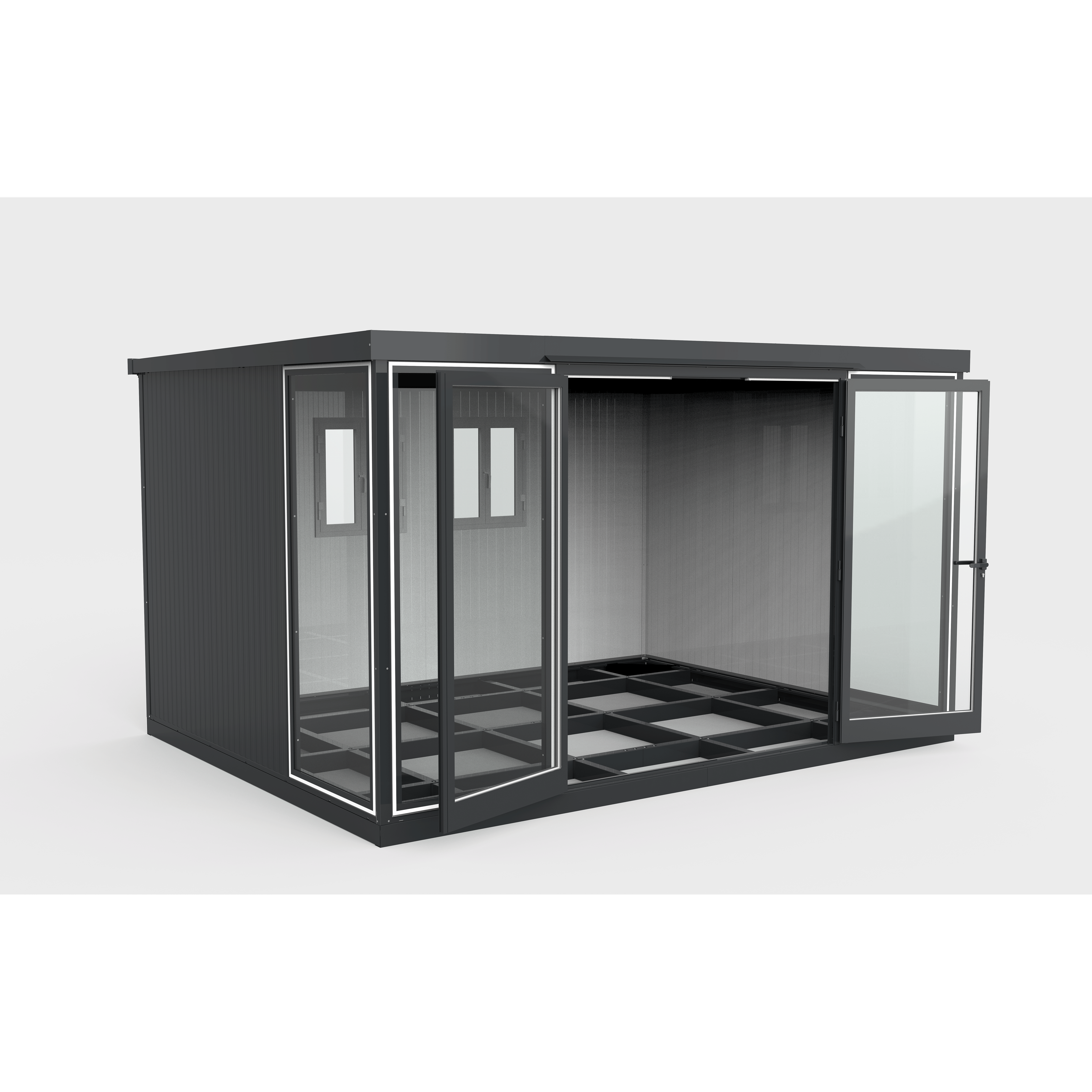 Duramax Duramax 13x10 Garden Glass Room, Outdoor Office, Shelter, Playroom and Insulated Building with Double Doors