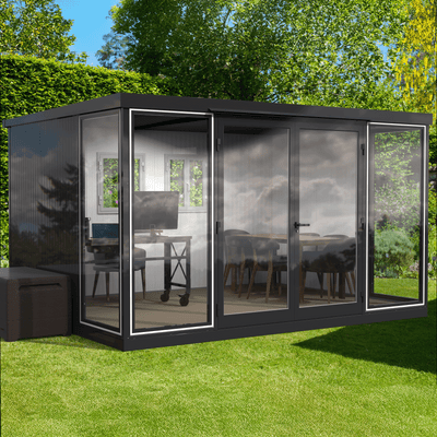 Duramax 13x10 Garden Glass Room, Outdoor Office, Shelter, Playroom and Insulated Building with Double Doors 32003