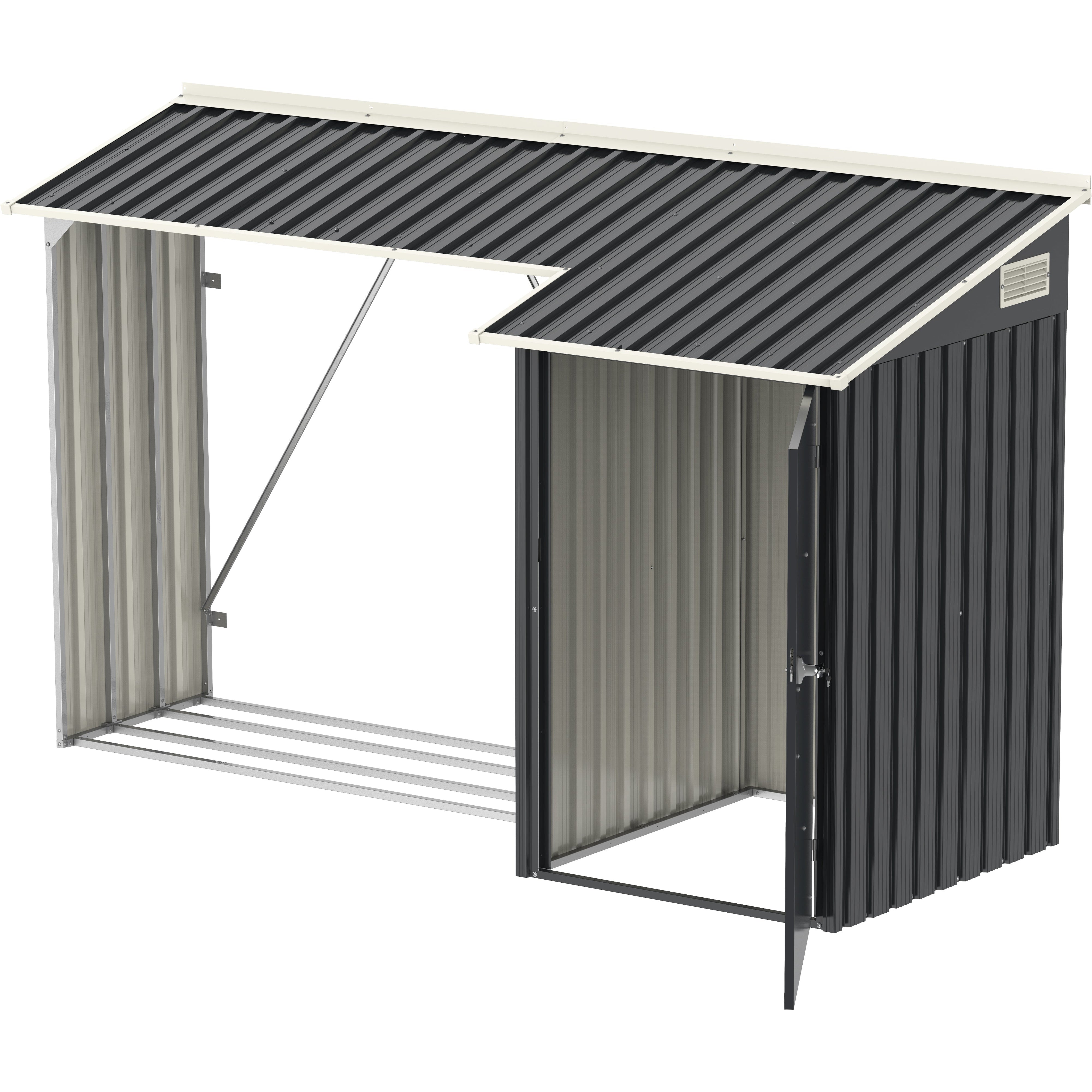 Duramax Enclosures Duramax 8ft x 3ft Metal WoodStore Combo Anthracite