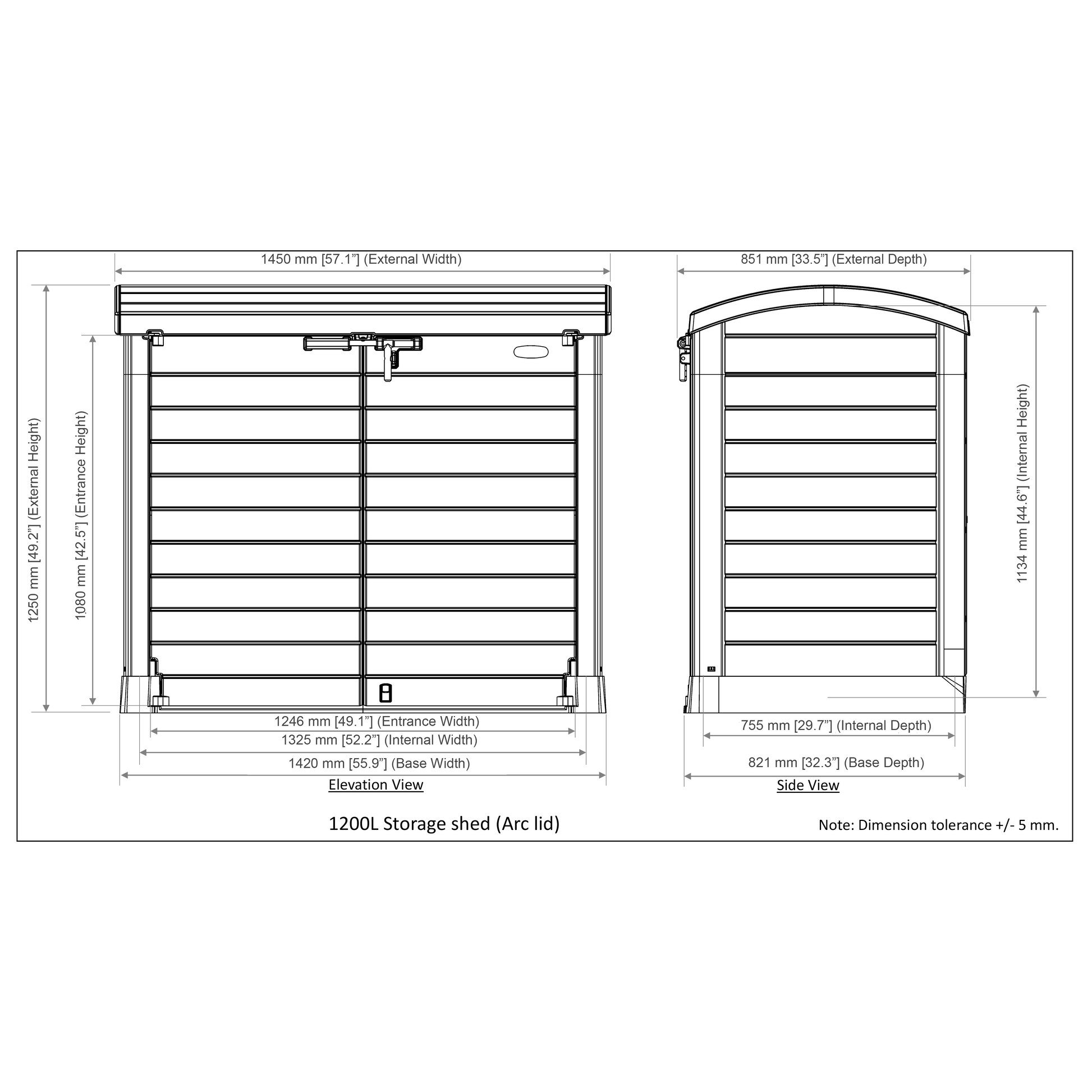 Duramax Enclosures Duramax StoreAway Arc Lid 1200L (2 Colors)
