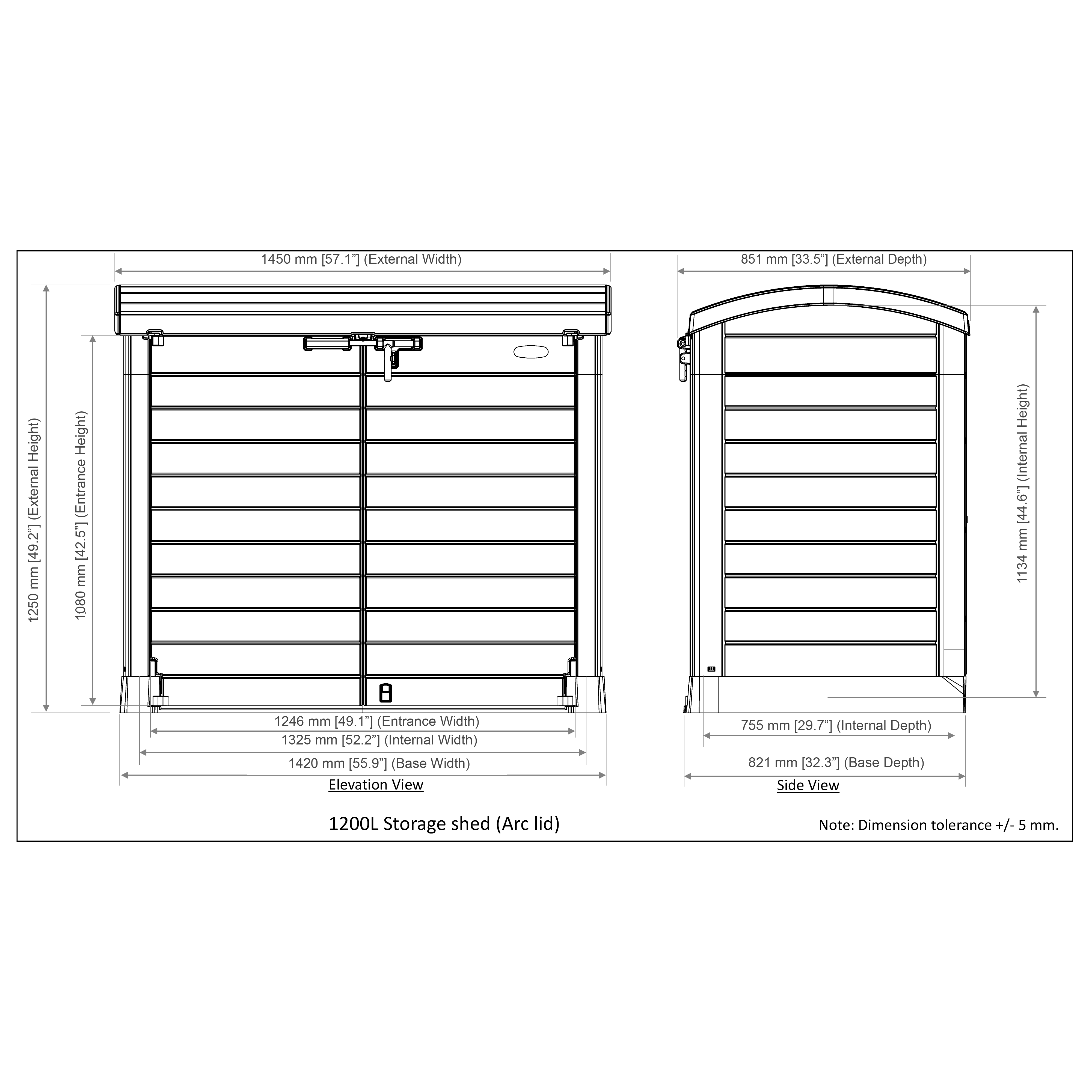 Duramax Enclosures Duramax StoreAway Arc Lid 1200L (2 Colors)