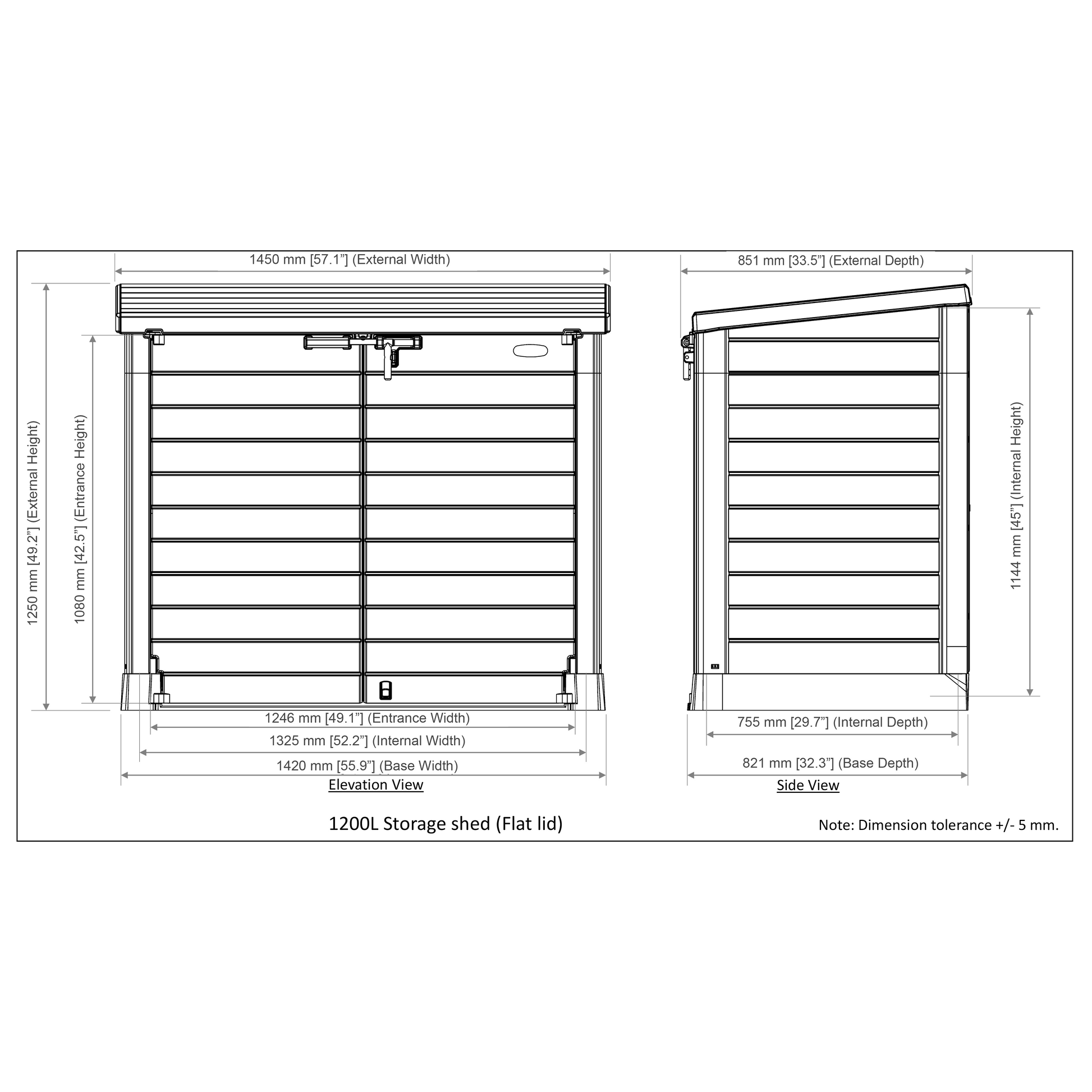 Duramax Enclosures Duramax StoreAway Flat Lid 1200L (2 Colors)