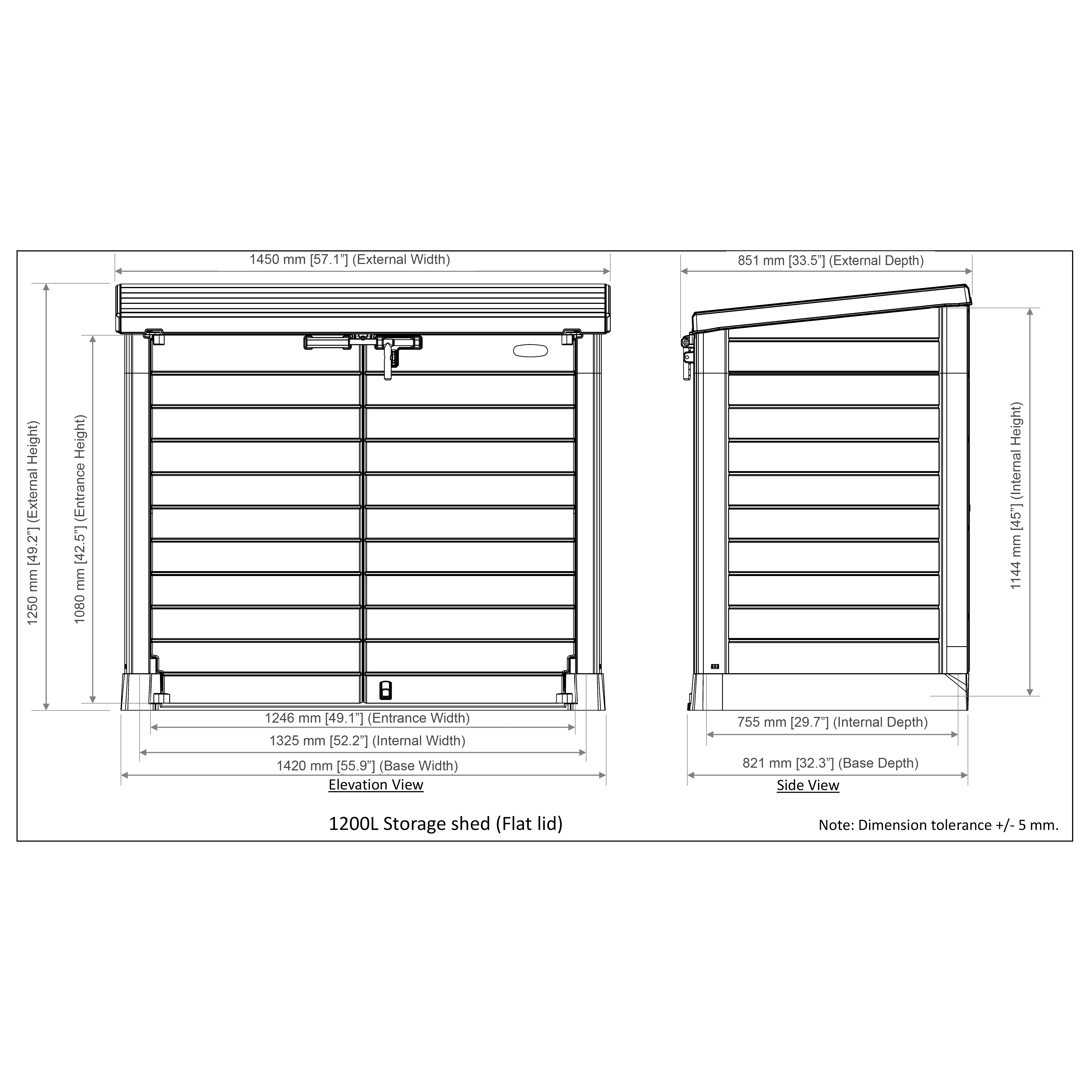 Duramax Enclosures Duramax StoreAway Flat Lid 1200L (2 Colors)