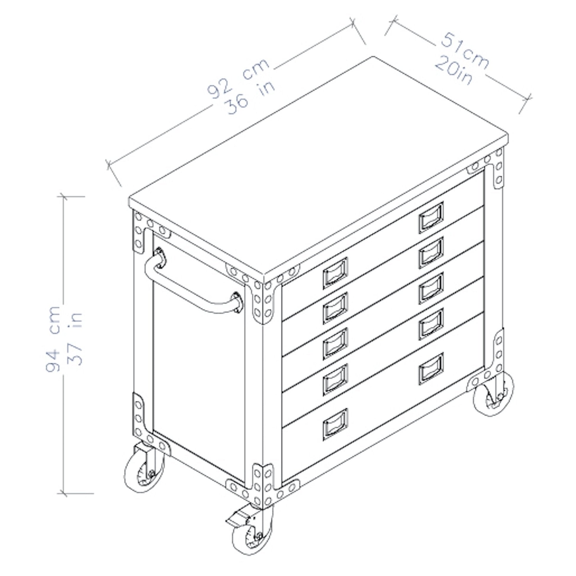 Duramax furniture Duramax 36 In. 5-Drawers Rolling Tool Chest with Wood Top