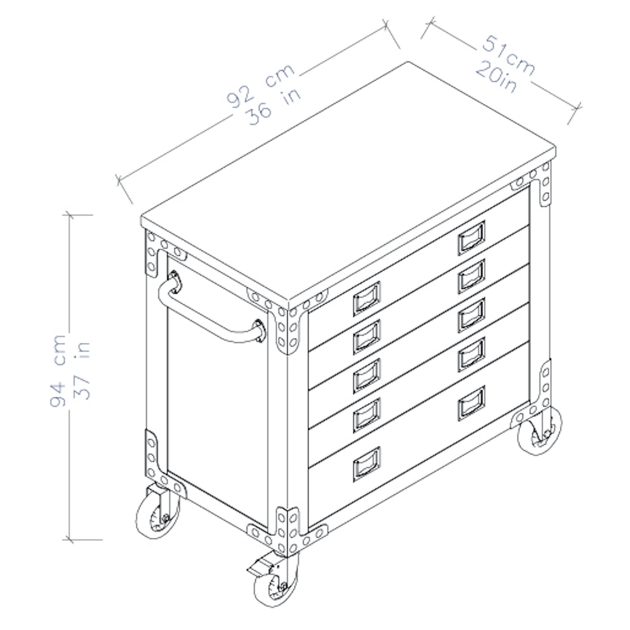 Duramax furniture Duramax 36 In. 5-Drawers Rolling Tool Chest with Wood Top