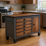 Duramax garage storage Duramax 48 in. 5-Drawers Rolling Tool Chest with Wood Top