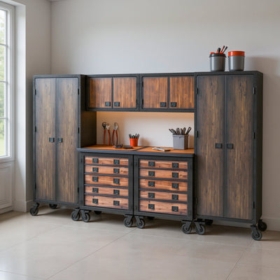 Duramax 6-Piece Garage Storage Combo Set with Tool Chests, Wall Cabinets and Free Standing Cabinets