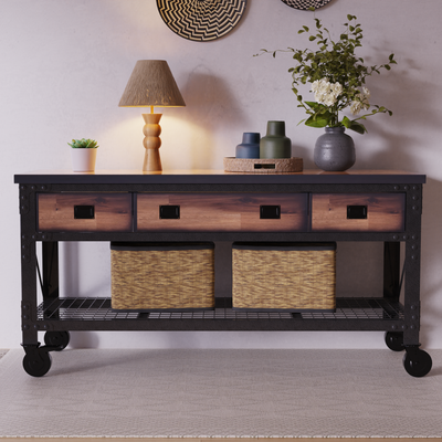 Duramax Rolling Workbench Furniture 72 in. x 24 in. with 3 Drawers, for Home, Garage, Workshop