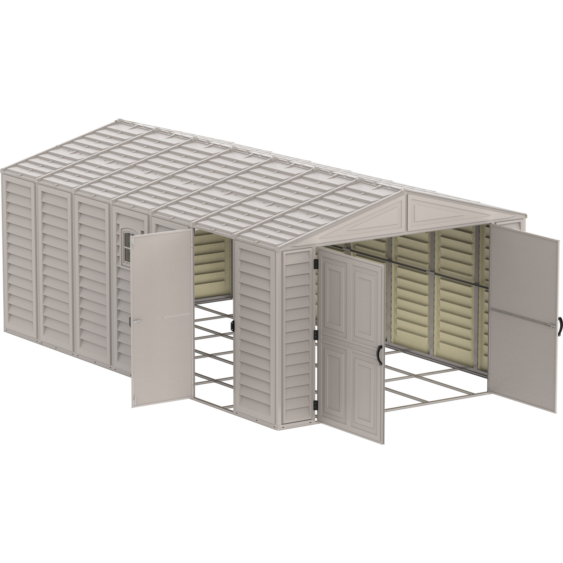 Duramax Garages DuraMax 10.5ft x 18ft Vinyl Garage with Foundation Kit and Windows