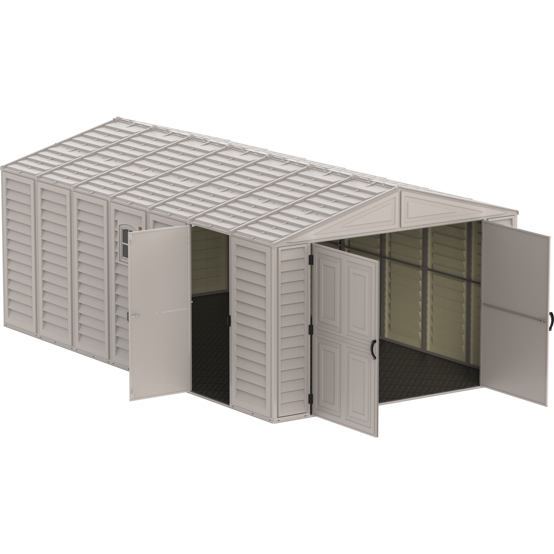 Duramax Garages DuraMax 10.5ft x 18ft Vinyl Garage with Foundation Kit and Windows
