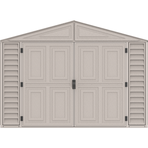 Duramax Garages DuraMax 10.5ft x 18ft Vinyl Garage with Foundation Kit and Windows