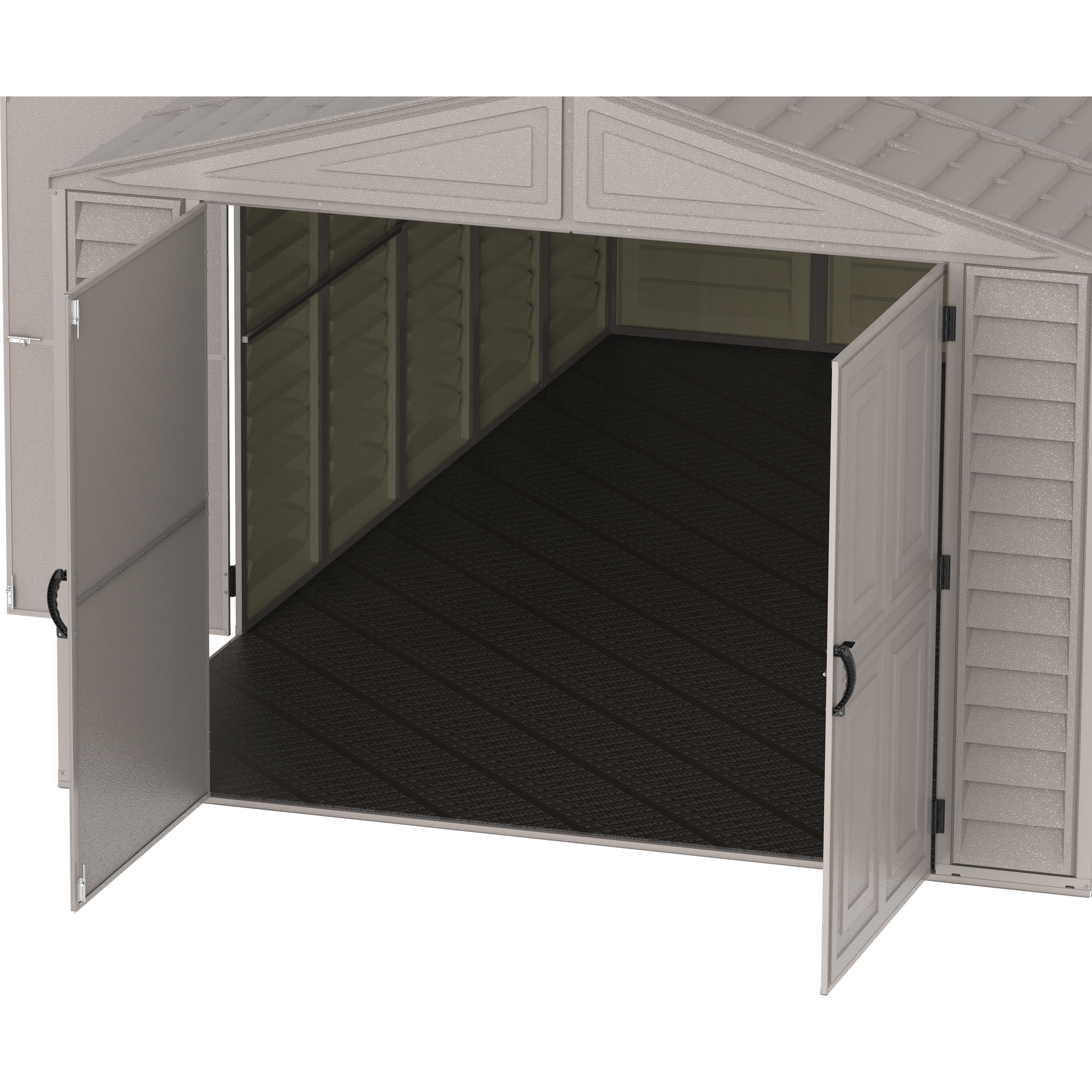 Duramax Garages DuraMax 10.5ft x 18ft Vinyl Garage with Foundation Kit and Windows