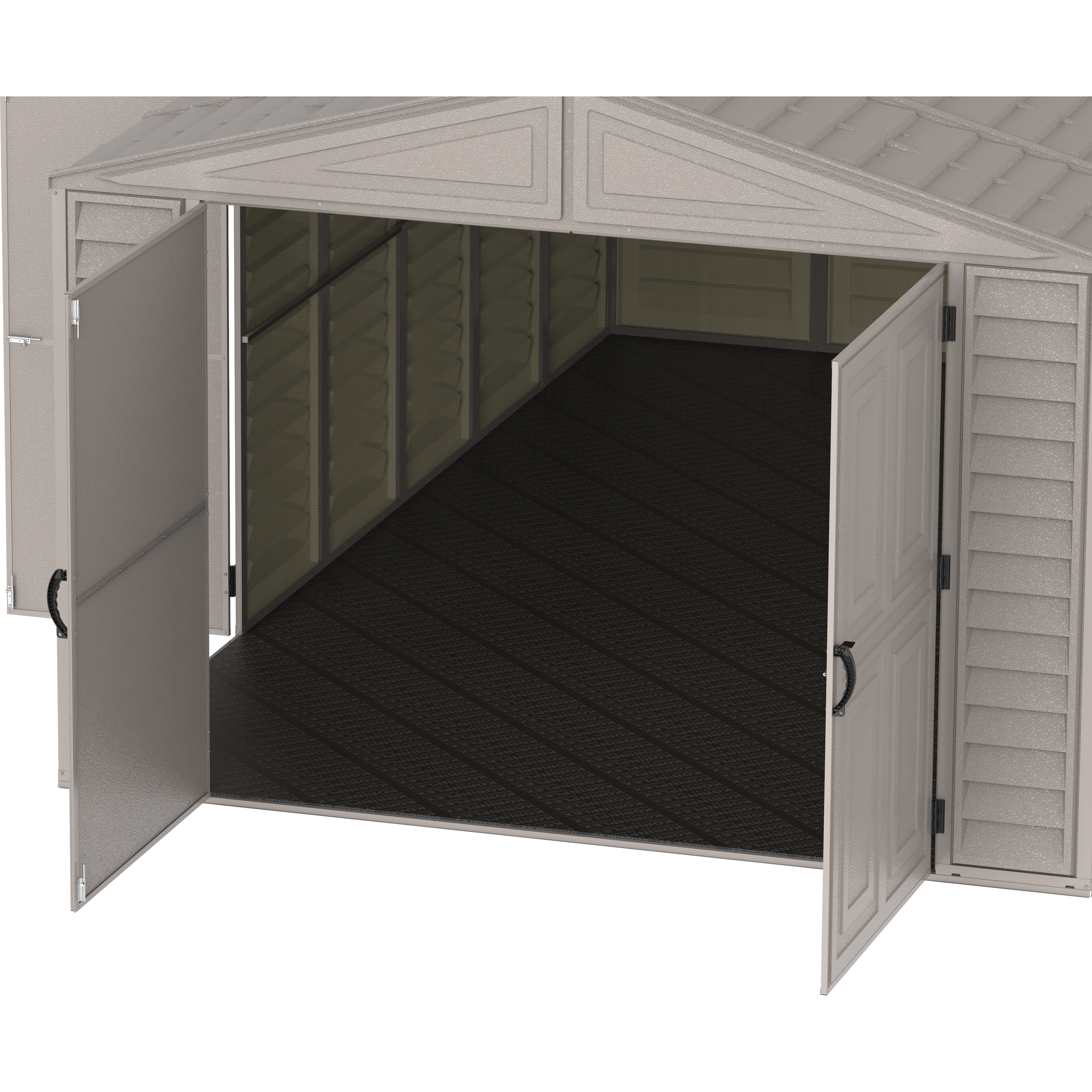 Duramax Garages DuraMax 10.5ft x 18ft Vinyl Garage with Foundation Kit and Windows