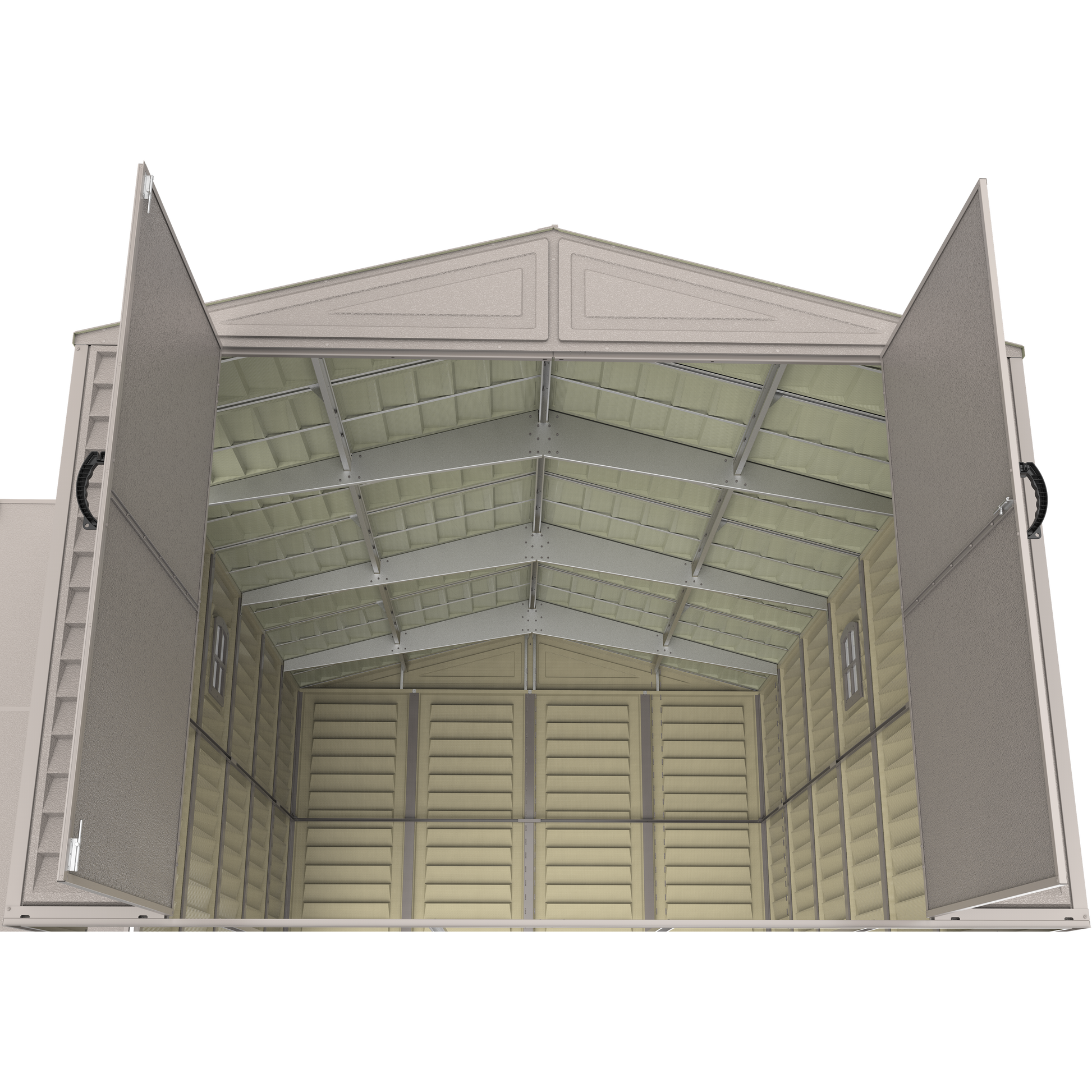Duramax Garages DuraMax 10.5ft x 18ft Vinyl Garage with Foundation Kit and Windows
