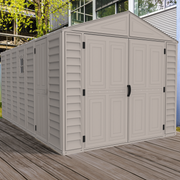 Duramax Garages DuraMax 10.5ft x 18ft Vinyl Garage with Foundation Kit and Windows