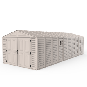 Duramax Garages DuraMax 10.5ft x 26.5ft Vinyl Garage with Foundation Kit and Windows