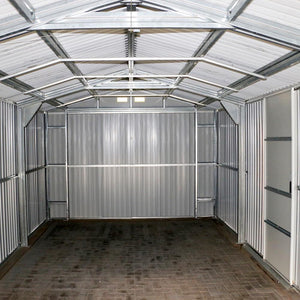 Duramax Garages Duramax 12ft x 26ft Imperial Metal Garage Dark Gray / White Trim
