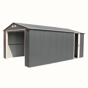 Duramax Garages Duramax 12ft x 26ft Imperial Metal Garage Dark Gray / White Trim