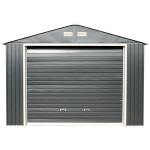 Duramax Garages Duramax 12ft x 26ft Imperial Metal Garage Dark Gray / White Trim