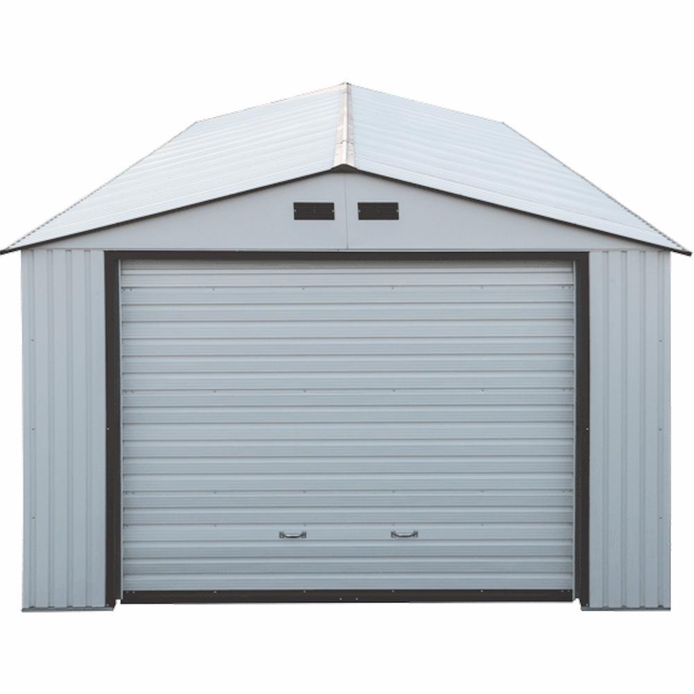 Duramax Garages Duramax 12ft x 26ft Imperial Metal Garage Off White / Brown Trim