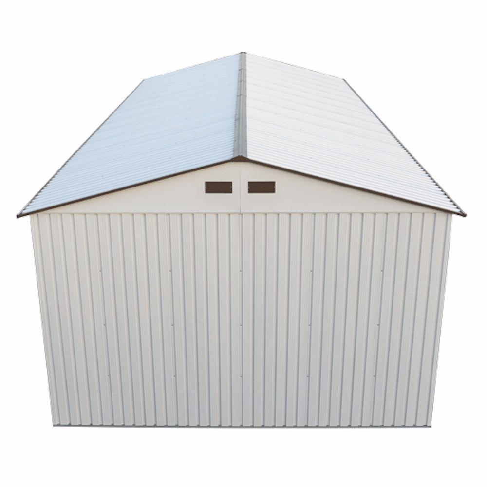 Duramax Garages Duramax 12ft x 26ft Imperial Metal Garage Off White / Brown Trim