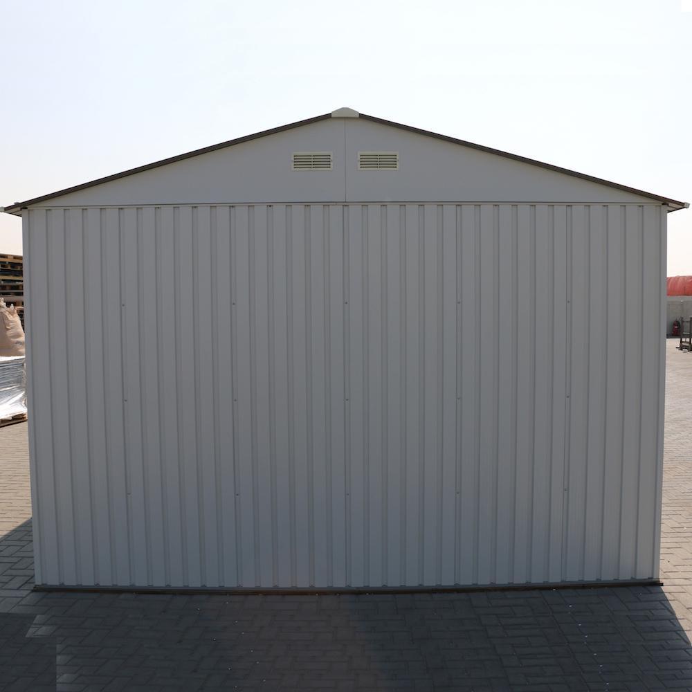 Duramax Garages Duramax 12ft x 26ft Imperial Metal Garage Off White / Brown Trim