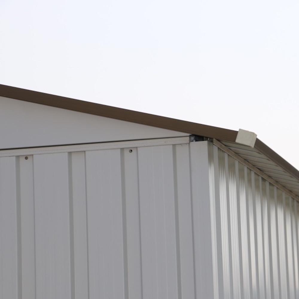 Duramax Garages Duramax 12ft x 26ft Imperial Metal Garage Off White / Brown Trim
