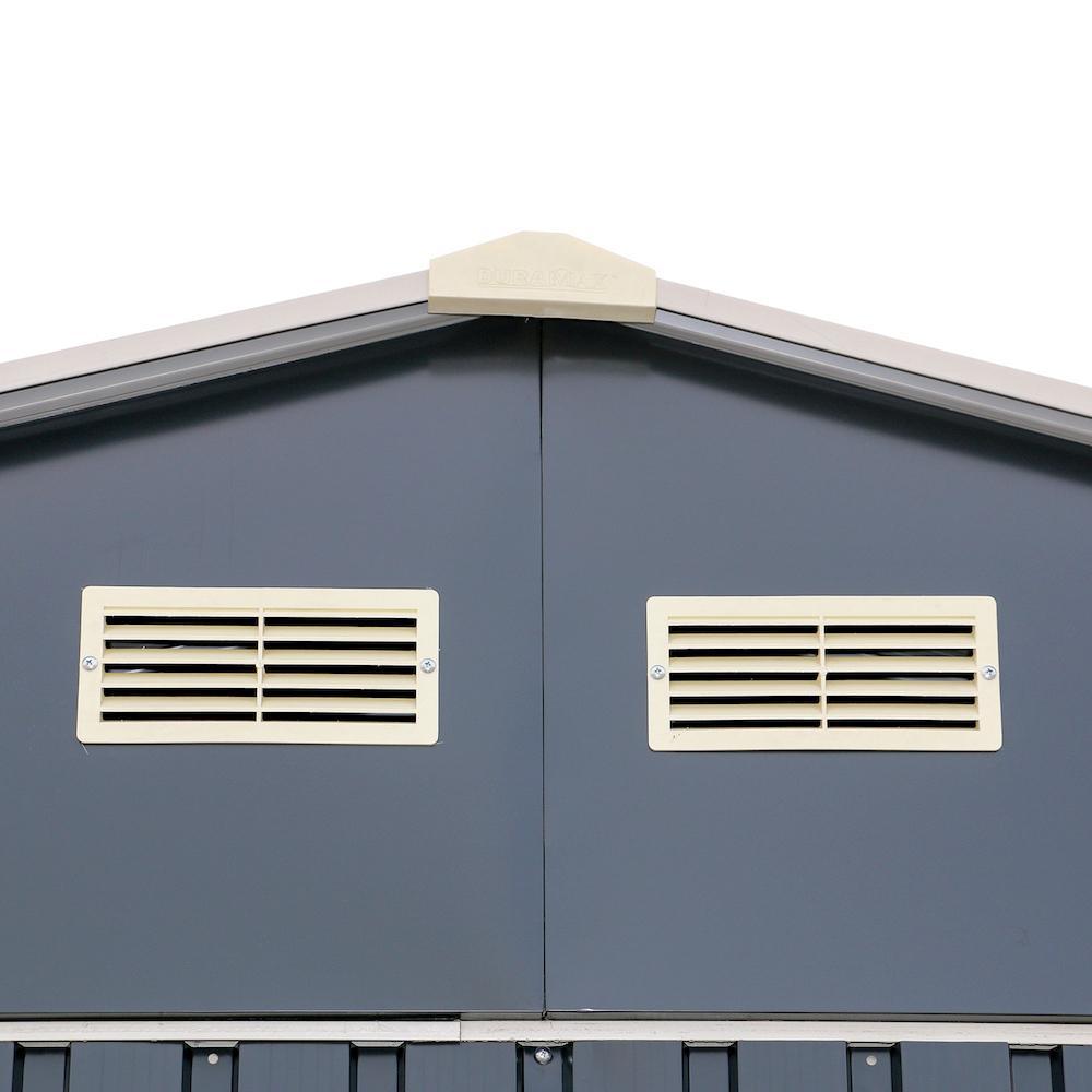 Duramax Garages Duramax 12ft x 32ft Imperial Metal Garage Dark Gray / White Trim
