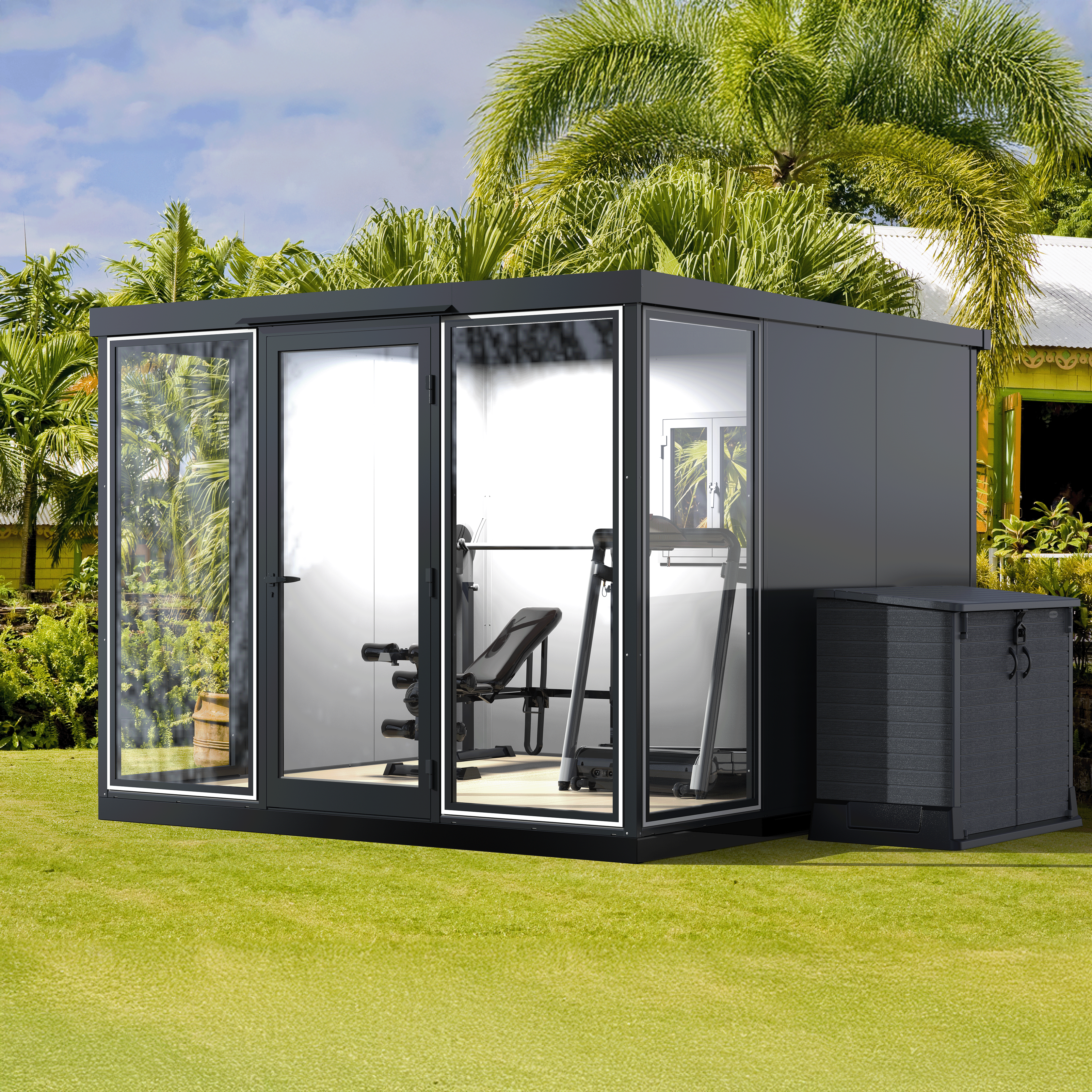Duramax Insulated Buildings Duramax 10x10 Garden Glass Room, Outdoor Office, Shelter, Playroom and Insulated Building