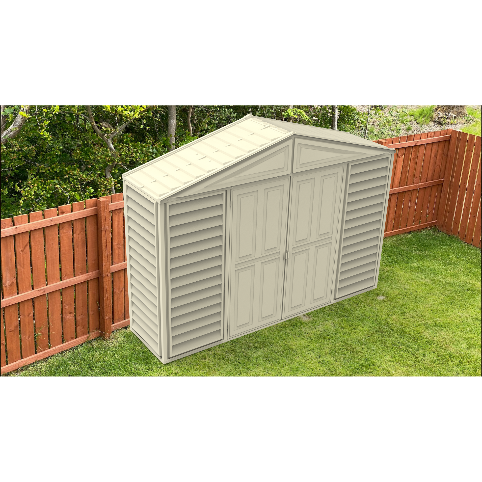 Duramax sheds DuraMax 10.5ft x 2.75ft SidePro Vinyl Shed with Foundation Kit