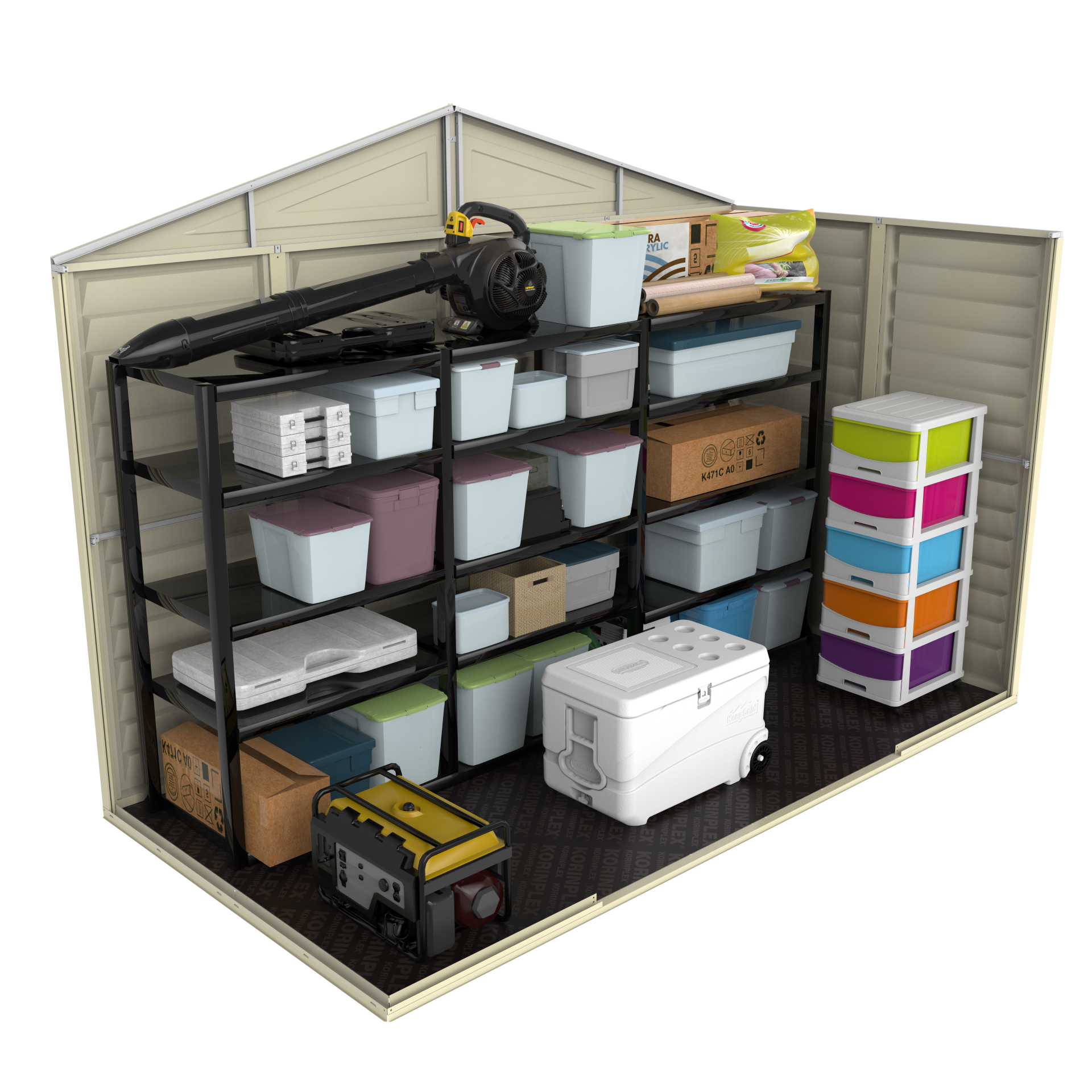Duramax sheds DuraMax 10.5ft x 5ft Woodbridge Vinyl Shed with Foundation Kit