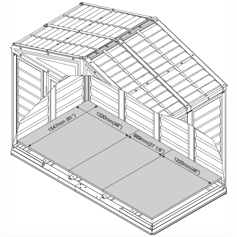 Duramax sheds DuraMax 10.5ft x 5ft Woodbridge Vinyl Shed with Foundation Kit