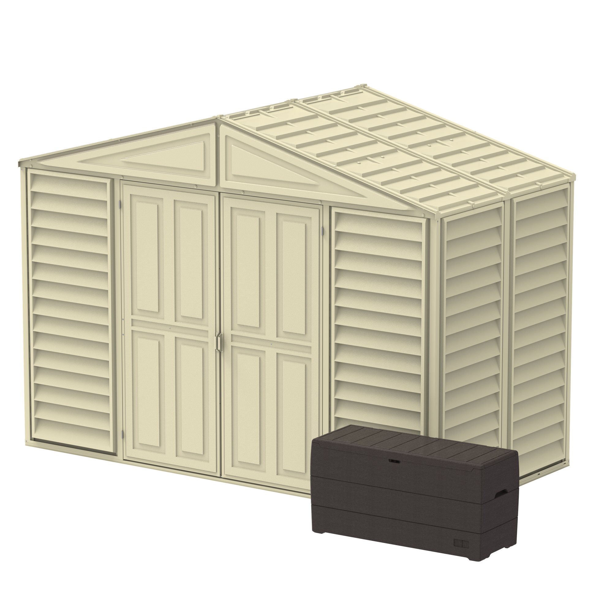 Duramax sheds DuraMax 10.5ft x 5ft Woodbridge Vinyl Shed with Foundation Kit
