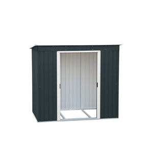 Duramax sheds Duramax 8ft x 4ft Pent Roof Shed Dark Gray with OffWhite Trim