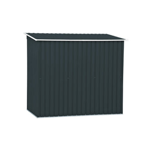 Duramax sheds Duramax 8ft x 4ft Pent Roof Shed Dark Gray with OffWhite Trim