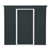 Duramax sheds Duramax 8ft x 4ft Pent Roof Shed Dark Gray with OffWhite Trim