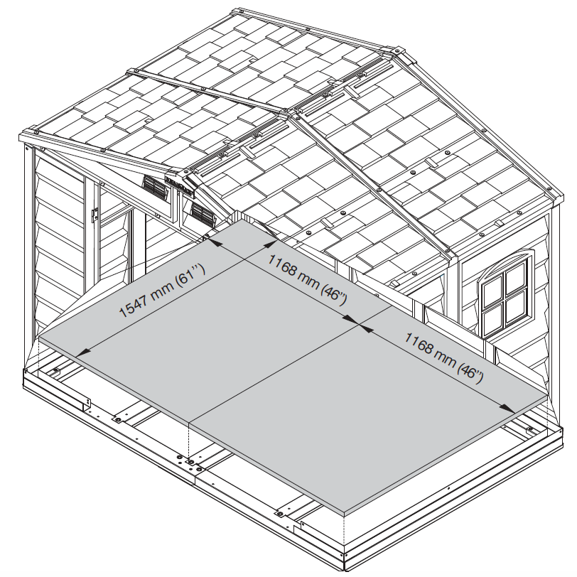 Duramax sheds DuraMax 8ft x 5.5ft Storeall Vinyl Shed with Foundation Kit and window