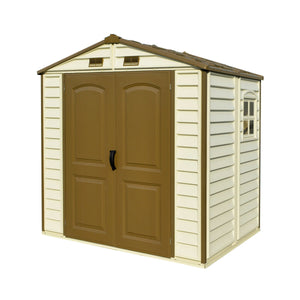 Duramax sheds DuraMax 8ft x 5.5ft Storeall Vinyl Shed with Foundation Kit and window