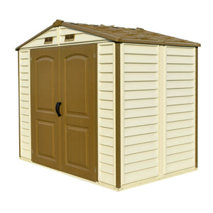 Duramax sheds DuraMax 8ft x 5.5ft Storeall Vinyl Shed with Foundation Kit and window